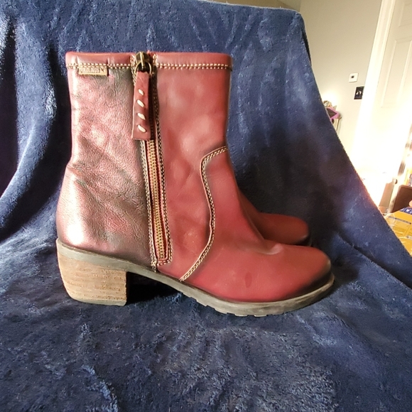 PIKOLINOS Shoes Pikolinos Metallic Red Boots Poshmark